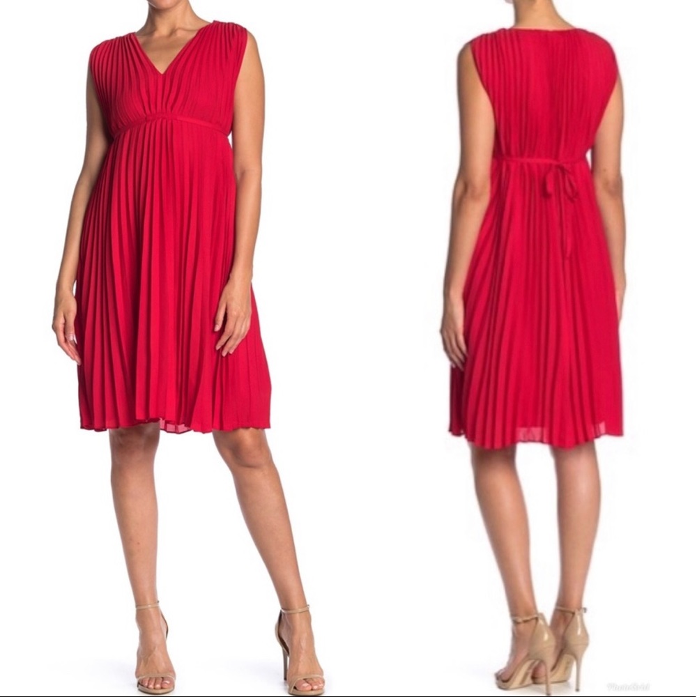 COPY - NWT Max Studio Red Pleated Dress Sz S